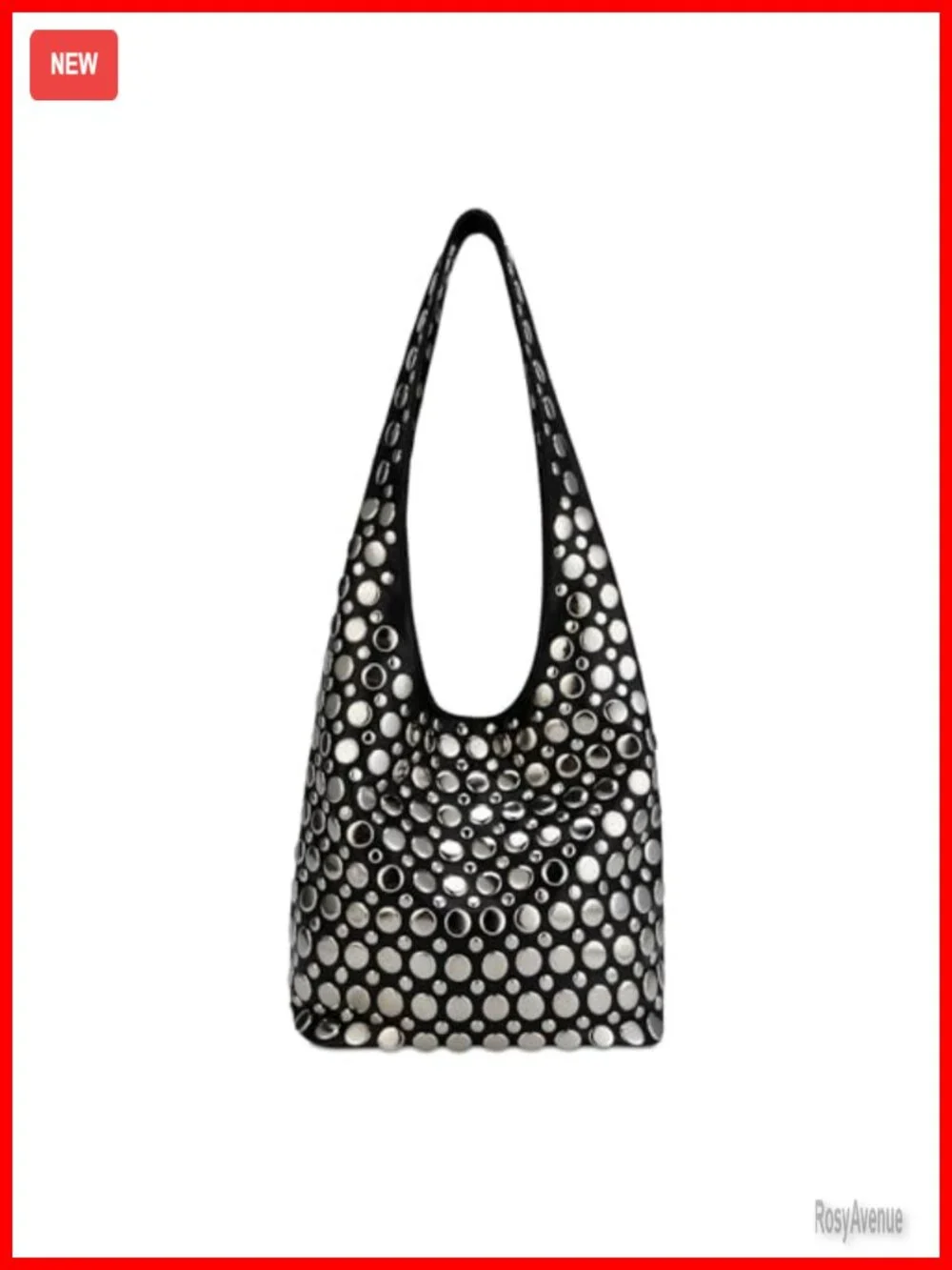 Studded Y2K Hobo Bag Punk PU Leather Shoulder Handbag